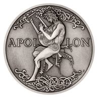Stříbrná mince Bohové světa - Apollón standard/ patina  (ČM 2022)