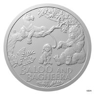 Stříbrná mince Kniha Džunglí - Medvěd Balú a černý panter Baghíra proof (ČM 2022)