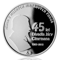 Stříbrná medaile Divadlo J.Cimrmana - Malostranská beseda proof (ČM 2012)