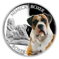 Stříbrná mince Psí plemena - Německý boxer proof (ČM 2023)