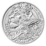 Stříbrná 2oz  investiční mince Český lev standard číslovaná (ČM 2025)