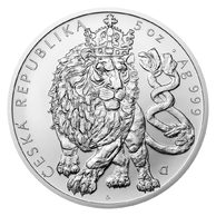 Stříbrná pětiuncová investiční mince Český lev standard (ČM 2026)