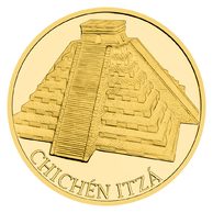 1 oddělený kus 3,11g - Zlatá 1/10oz mince Nových sedm divů světa - Chichén Itzá  proof (ČM 2024)