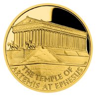 Zlatá mince Sedm divů starověkého světa - Artemidin chrám v Efesu proof (ČM 2022)
