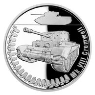 Stříbrná mince Obrněná technika - Mk VIII Cromwell proof (ČM 2022)