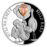Stříbrná mince Crystal Coin - Vítej na světě 2022  proof (ČM 2022)