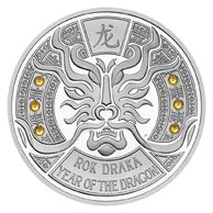 Stříbrná mince Crystal Coin - Rok Draka  proof (ČM 2024)