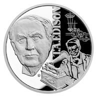 Stříbrná mince Géniové 19. stol. - T. A. Edison  proof (ČM 2020) 