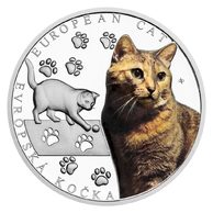 Stříbrná mince Plemena koček - Evropská kočka proof (ČM 2026) 