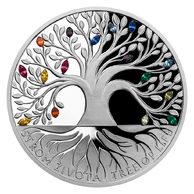 Stříbrná mince Crystal Coin - Strom života "Duha" EXPO proof (ČM 2021) 