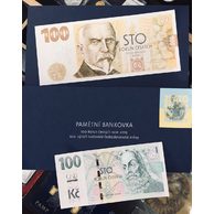 První pamětní bankovka s A. Rašínem v luxusním přebalu s bonusovou 100 Kč bankovkou s přítiskem v ceně (ČNB 2019)