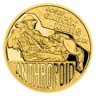 Zlatá mince Operace Anthropoid - J. Gabčík a J. Kubiš  proof (ČM 2022) 