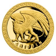 Zlatá mince Bájní tvorové - Gryf proof (ČM 2020) 