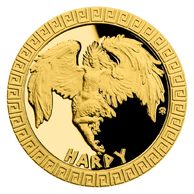 Zlatá mince Bájní tvorové - Harpyje proof (ČM 2020)