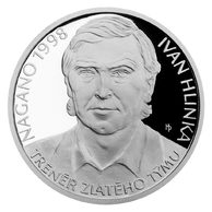 Stříbrná mince Legendy čs. hokeje - Ivan Hlinka  proof (ČM 2018)