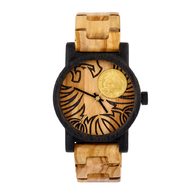 Dřevěné hodinky DESERT se zlatou mincí Český lev 2021 - Unisex (ČM 2021)