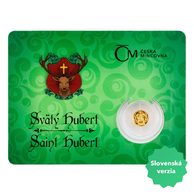 Zlatá mince Patroni -  Svatý Hubert SK proof (ČM 2021)  