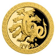 Zlatá mince Bájní tvorové - Hydra proof (ČM 2021)