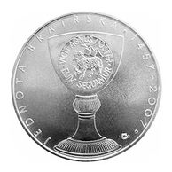 Stříbrná mince 200 Kč - 550. výročí založení Jednoty bratrské provedení proof (ČNB 2007)
