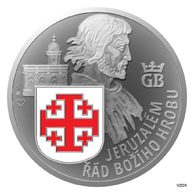 Stříbrná medaile Rytířské řády - Řád Božího hrobu standard patina/smalt (ČM 2023)