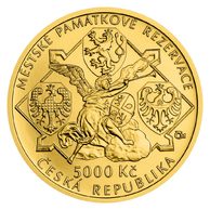 Zlatá mince 5000 Kč Městské památkové rezervace ČNB - Jihlava provedení standard (ČNB 2021) 
