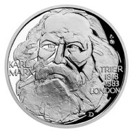 Stříbrná medaile Kult osobnosti - Karl Marx  proof (ČM 2022)