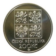 Stříbrná mince 200 Kč - 150. výročí narození Františka Kmocha provedení standard (ČNB 1998)