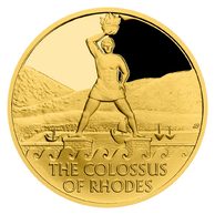 1 oddělený kus 3,11g - Zlatá 1/10oz mince Sedm divů starověkého světa  - Rhodský kolos proof (ČM 2023)   