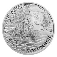 Stříbrná mince Objevení Ameriky - Kryštof Kolumbus proof (ČM 2022)