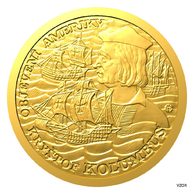 Zlatá čtvrtuncová mince Objevení Ameriky - Kryštof Kolumbus proof (ČM 2022)