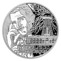 Stříbrná mince Nikola Tesla - Bezdrátová komunikace  proof (ČM 2023)   