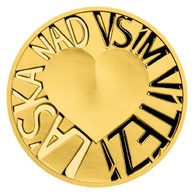 Zlatý dukát Latinské citáty - Omnia vincit amor - Nad vším vítězí láska proof (ČM 2022) 
