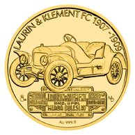 Zlatá mince ŠKODA - Laurin & Klement FC proof číslováno (ČM 2026)