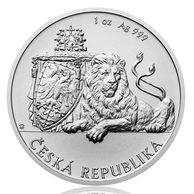 Stříbrná uncová investiční mince Český lev standard (ČM 2019)