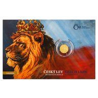 Zlatá 1/25oz investiční mince Český lev 2021 standard číslovaná (ČM 2021)