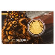 Zlatá uncová investiční mince Český lev proof číslovaný  (ČM 2022)   