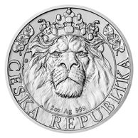Stříbrná dvouuncová investiční mince Český lev  standard (ČM 2022)