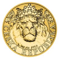 Zlatá uncová investiční mince Český lev 2022 reverse proof (ČM 2022)