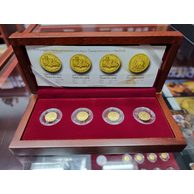 Sada 4ks zlatých investičních mincí 1/25 oz Český lev standard (ČM 2017, 2018, 2019, 2020)