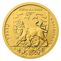 Zlatá 1/25oz investiční mince Český lev 2020 standard (ČM 2020)