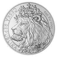 Stříbrná desetiuncová investiční mince Český lev  standard (ČM 2021)