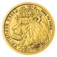 Zlatá investiční mince 1/25 oz Český lev standard (ČM 2021)
