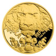 Zlatá uncová investiční mince Český lev proof (ČM 2023)