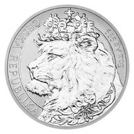 Stříbrná pětiuncová investiční mince Český lev reverse proof ČM 2021)
