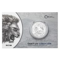 Stříbrná dvouuncová investiční mince Český lev standard číslovaná (ČM 2020)