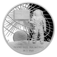 Stříbrná mince Přistání na Měsíci provedení proof (ČM 2019)