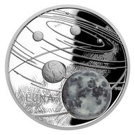 Stříbrná mince Sluneční soustava - Měsíc provedení proof (ČM 2019)