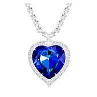 Štrasový náhrdelník Necklace, srdce s českým křišťálem Preciosa, modrý (2025 46)