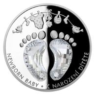 Stříbrná mince Crystal Coin - Narození dítěte 2021 proof (ČM 2021) 