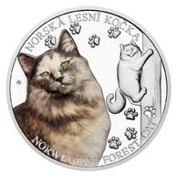 Stříbrná mince Plemena koček - Norská lesní kočka proof (ČM 2026)